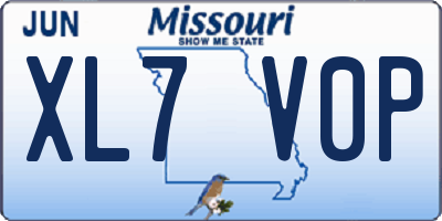 MO license plate XL7V0P