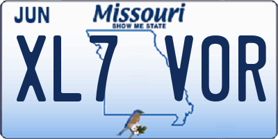 MO license plate XL7V0R