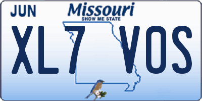 MO license plate XL7V0S