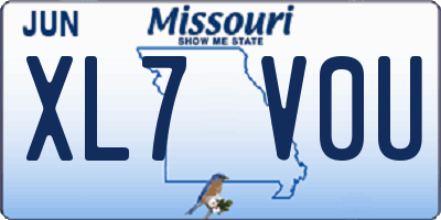 MO license plate XL7V0U