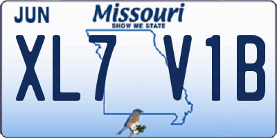 MO license plate XL7V1B
