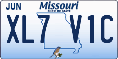 MO license plate XL7V1C