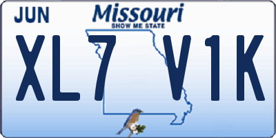 MO license plate XL7V1K