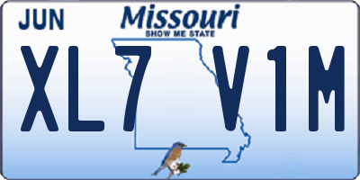 MO license plate XL7V1M