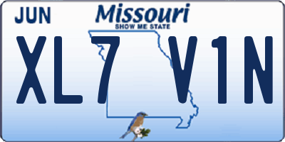 MO license plate XL7V1N