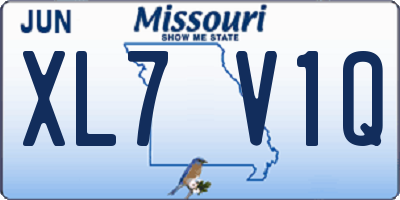 MO license plate XL7V1Q