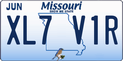 MO license plate XL7V1R