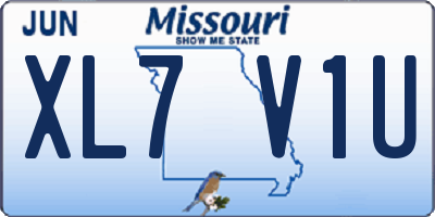 MO license plate XL7V1U