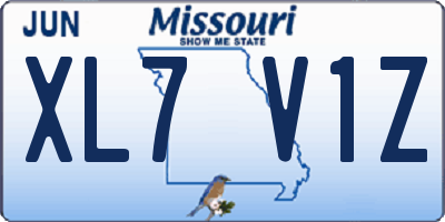 MO license plate XL7V1Z