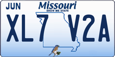 MO license plate XL7V2A