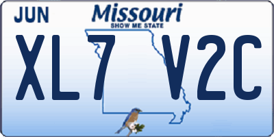 MO license plate XL7V2C
