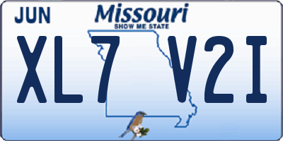 MO license plate XL7V2I