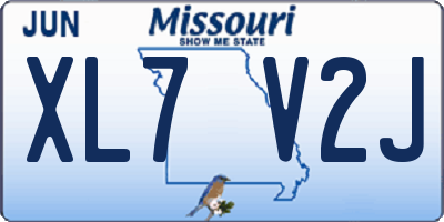 MO license plate XL7V2J