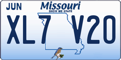 MO license plate XL7V2O