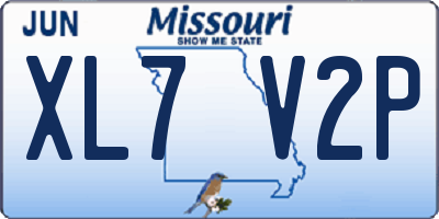 MO license plate XL7V2P