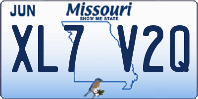 MO license plate XL7V2Q