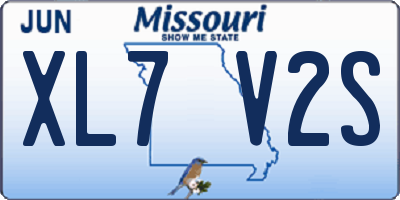 MO license plate XL7V2S