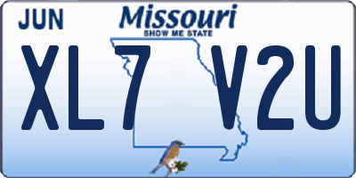 MO license plate XL7V2U
