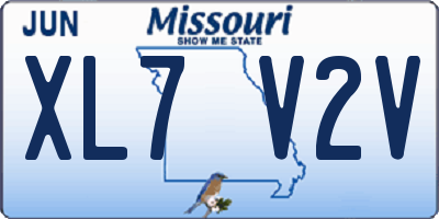 MO license plate XL7V2V