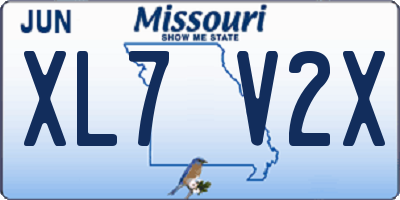 MO license plate XL7V2X