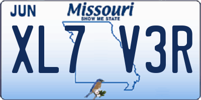 MO license plate XL7V3R