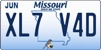 MO license plate XL7V4D