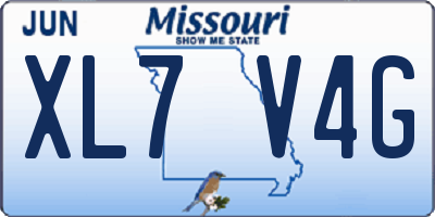 MO license plate XL7V4G