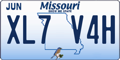 MO license plate XL7V4H