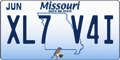 MO license plate XL7V4I