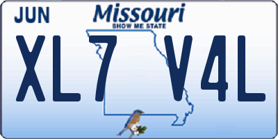 MO license plate XL7V4L