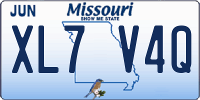 MO license plate XL7V4Q