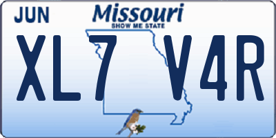 MO license plate XL7V4R