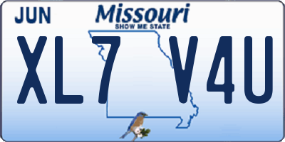 MO license plate XL7V4U