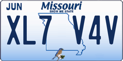 MO license plate XL7V4V