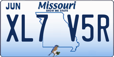 MO license plate XL7V5R