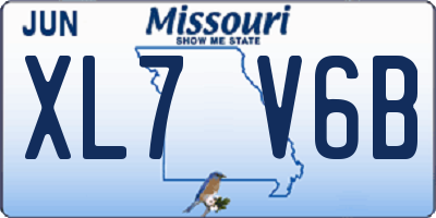 MO license plate XL7V6B
