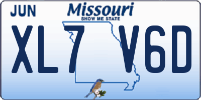 MO license plate XL7V6D