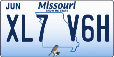 MO license plate XL7V6H