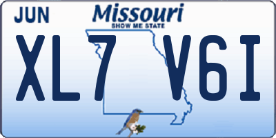 MO license plate XL7V6I