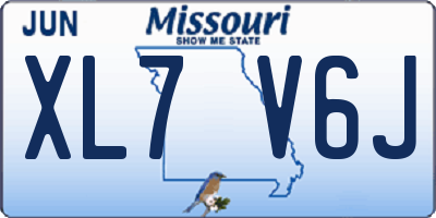 MO license plate XL7V6J