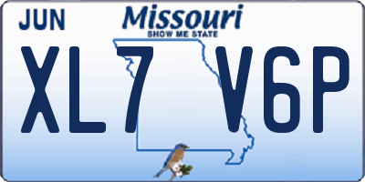 MO license plate XL7V6P