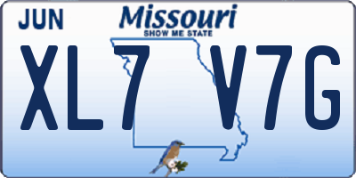 MO license plate XL7V7G