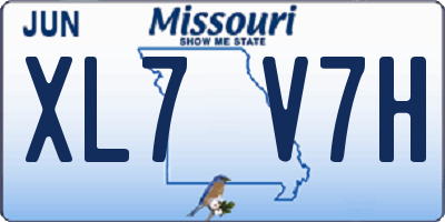 MO license plate XL7V7H