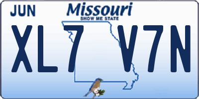MO license plate XL7V7N