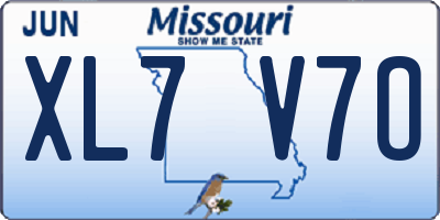 MO license plate XL7V7O
