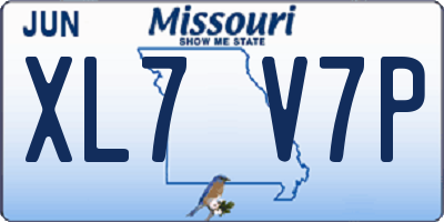 MO license plate XL7V7P