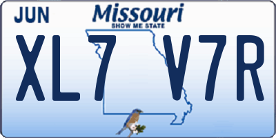 MO license plate XL7V7R