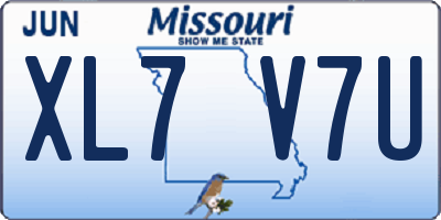 MO license plate XL7V7U