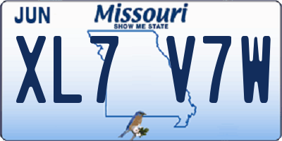 MO license plate XL7V7W