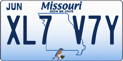 MO license plate XL7V7Y